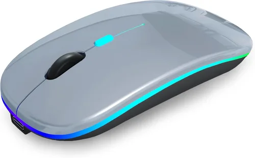 Miniatura 17 de AIKOKOK Ratón Inalámbrico Bluetooth Recargable para Laptop con LED Portátil (BT5.2 y USB 2.4G) Conexión de Modo Dual Ratón Silencioso Delgado