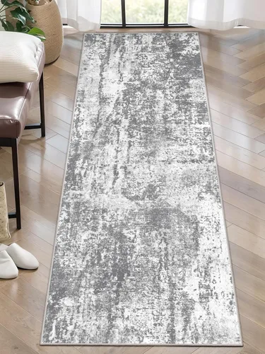 Miniatura 88 de Ciicool Alfombra de pasillo lavable de 2 x 6, alfombra moderna abstracta para pasillo, antideslizante, delgada, ligera, con estampado gris marino