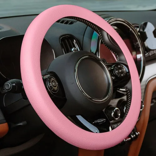 Miniatura 10 de Spurtar Funda para volante de automóvil para mujeres y hombres, accesorios de automóvil, protector de volante delgado antideslizante de silicona
