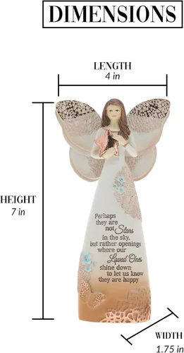Miniatura 6 de Pavilion Gift Company 19045 Figura de ángel conmemorativa Light Your Way con estrellas en el cielo, 7 1/2 pulgadas, azul