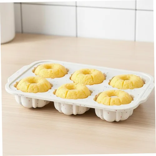 Miniatura 3 de Moldes de gelatina de silicona, 3 moldes de silicona para gelatina, 6 cavidades, antiadherentes para hornear donas, pasteles, brownies, mousse, molde