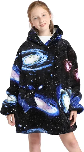 Miniatura 10 de Manta con Capucha Vestible para Niños de 4-12 Años, Manta con Capucha de Animales de Tamaño Grande, Súper Suave, Cómoda, Cálida, Franela de Rainbow