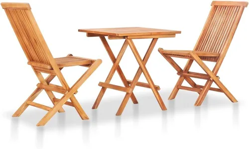 vidaXL Juego de 3 piezas de bistró para patio, mesa de bistró al aire libre para porche, patio, balcón, juego de muebles de patio con mesa, silla,