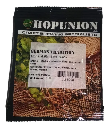 Miniatura 16 de HopUnion 2014A importó pellets de lúpulo para la fabricación de cerveza casera (melón alemán-casco), 1 oz