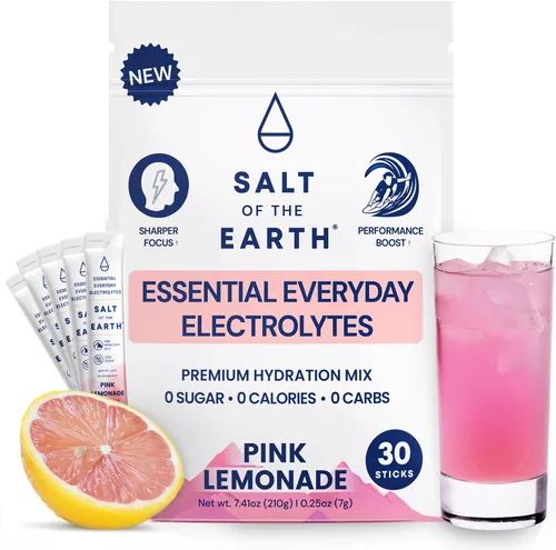 Salt of the Earth - Polvo de electrolitos premium sin azúcar - Hecho con sal rosa del Himalaya - Paquetes de polvo para hidratación | Ingredientes
