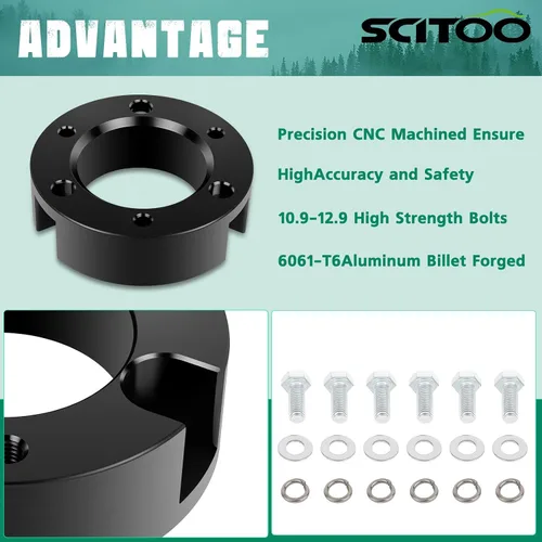 Miniatura 3 de SCITOO Elevadores de 2 pulgadas delantero y 3 pulgadas de suspensión trasera Espaciadores de puntal para Toyota Tundra Kit de elevación