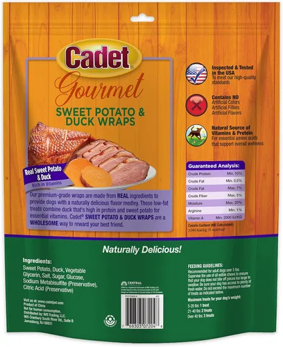 Miniatura 10 de Cadet Envolturas Gourmet de Batata y Pollo Masticables de Ingredientes Limitados para Perros, Golosinas de Entrenamiento Saludables y Naturales
