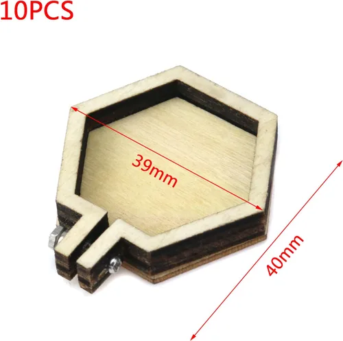Miniatura 2 de Dnyta 10 PCS Aros Hexagonales Mini Bordados Aros Pequeños de Punto de Cruz Manualidades de Madera para Llavero, Aretes, Joyas, 1.6×1.5 pulgadas
