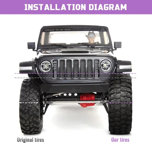 Miniatura 5 de Paquete de 4 ruedas y neumáticos Beadlock de 1.9 pulgadas para Traxxas TRX4 SCX10 Gen 8 1/10 Escala RC Crawler Car Truck (llantas negras)