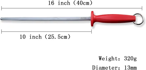 Miniatura 6 de Varilla de afilado de acero de 10 pulgadas, afilador de cuchillos de cocina, acero de alto carbono, líneas finas, alta dureza, ayuda a reparar
