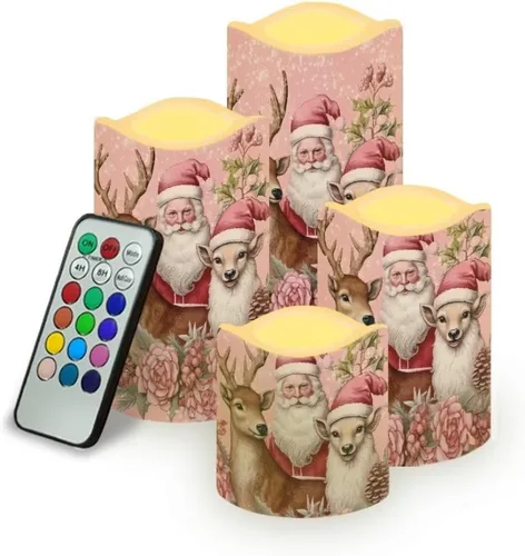 Miniatura 40 de Jeiento American Flag Flameless Candles 4 Pack 4th of July Home Decoration Flower American Flag LED Candles Battery Operated with Timer Remote