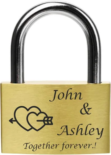 Miniatura 10 de FANSTIK Candado personalizado grabado (Hecho en EE. UU.) Aniversario, Candado de amor para puente, Boda, Candado personalizado grabado para tu amor
