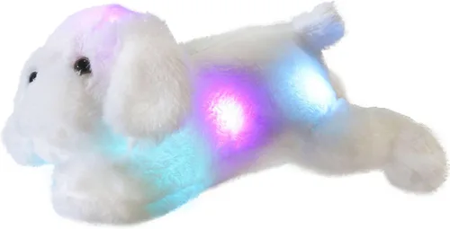 Miniatura 8 de WEWILL Cachorro azul iluminado de 10 pulgadas con luz LED con luz nocturna colorida, juguete de peluche suave, regalo para niños en Navidad