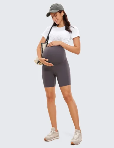 Miniatura 5 de CRZ YOGA Womens Butterluxe Maternity Yoga Shorts 6" - Over The Belly Pregnancy Workout Athletic Biker Shorts