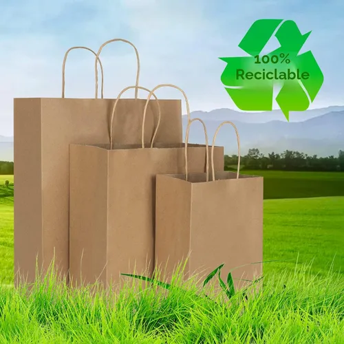 Miniatura 4 de Toovip - Paquete de 90 bolsas de papel kraft marrón con asas, tamaños múltiples de 3 surtidos, bolsas de regalo para recuerdos, compras, fiestas