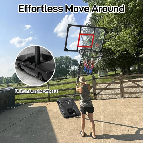 Miniatura 5 de Yohood Kids Basketball Hoop Outdoor 4.82-8.53ft Adjustable, Portable Basketball Hoops & Goals for Kids/Teenagers/Youth in Backyard/Driveway/Indoor