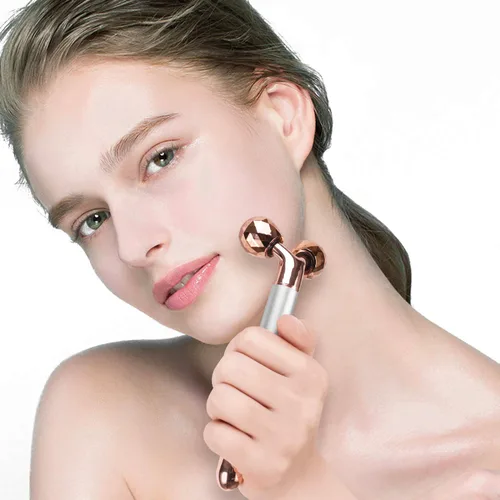 Miniatura 4 de Rodillo de jade eléctrico 3D rodillo facial y masajeador facial, cuarzo rosa 3 en 1
