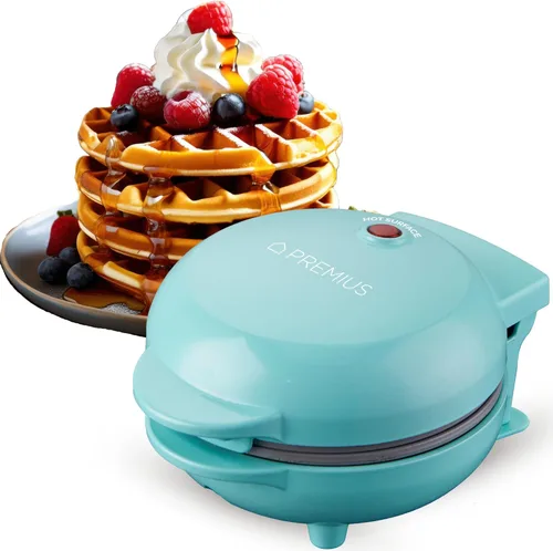 Miniatura 8 de Mini waflera antiadherente de cerámica, molde de 4 pulgadas, calor rápido para gofres crujientes, tostadas francesas, atún derretido, huevo y queso