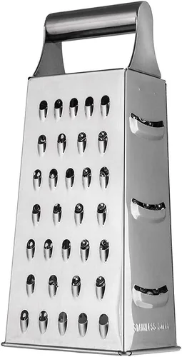 Miniatura 2 de Rallador de caja, rallador grande de acero inoxidable de 4 lados para queso parmesano, jengibre, verduras