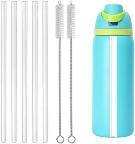 Miniatura 7 de 4 popotes de repuesto para Owala de 24 onzas, 32 onzas, popotes reutilizables con cepillo limpiador compatibles con botella de agua FreeSip de 24