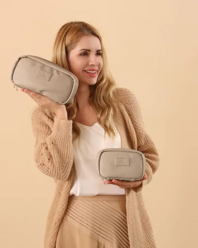 Miniatura 4 de Pocmimut Bolsa de maquillaje, bolsa de maquillaje plana abierta, accesorios para automóvil, organizador de artículos esenciales de viaje
