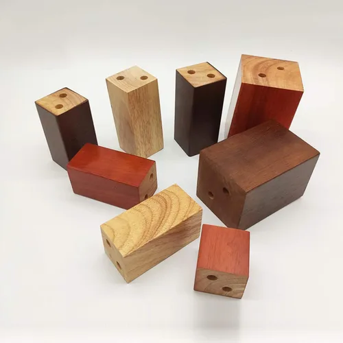 Miniatura 4 de Muebles de madera maciza de roble con patas elevadas, mesa de sofá y patas de silla, patas de gabinete, patas de bloque de madera, 3