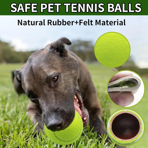 Miniatura 4 de Magicorange Pelotas de tenis grandes para perros, paquete de 6 pelotas de tenis grandes de 4 pulgadas, juguete masticable para mascotas, pelotas