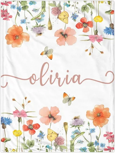 Miniatura 11 de Manta bohemia personalizada con nombre, manta de recepción personalizada para bebé, recién nacido, regalos de cumpleaños de Pascua para niños