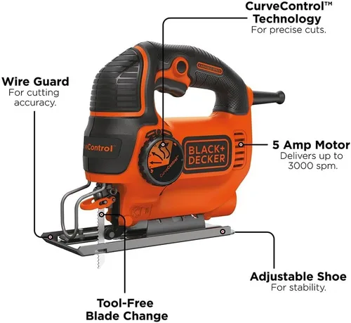 Miniatura 3 de Sierra de calar BDEJS600C de BLACK+DECKER, 5.0 amp