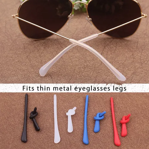 Miniatura 2 de KECHIO Puntas de silicona antideslizantes para los extremos de las gafas, almohadillas para los oídos, puntas de tubo, retenedores de gafas, puntas