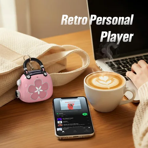 Miniatura 4 de DOSS Candy - Mini altavoz Bluetooth 2 en 1 y bonito dije de bolsa con sonido fuerte, una fusión perfecta de sonido impresionante y encanto de moda