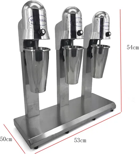 Miniatura 3 de Máquina de batido, máquina eléctrica para hacer batidos, comercial de 3 cabezales, batido de helado, mezclador de bebidas de acero inoxidable con 3