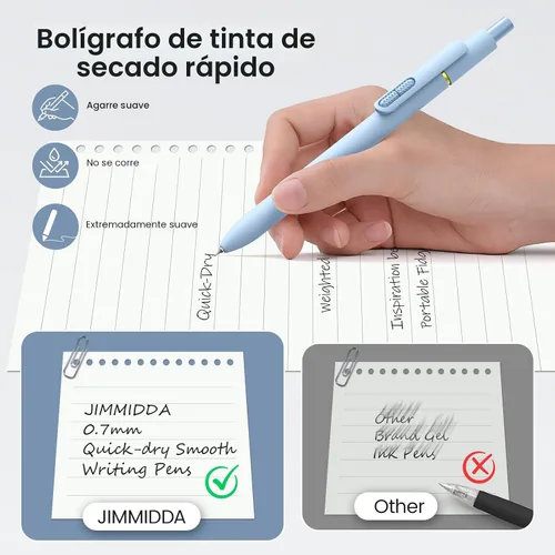 Miniatura 4 de 8 bolígrafos de gel negro - 0.7mm de punta media, tinta negra Escritura suave - Bolígrafo retráctil de secado rápido para hombres y mujeres
