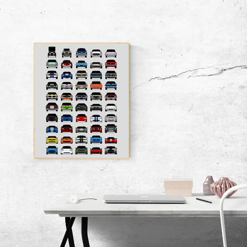 Miniatura 7 de Custom Car Posters Póster hecho a mano compatible con póster de American Muscle Car e impresión de automóviles clásicos y vehículos icónicos, 8 x 10