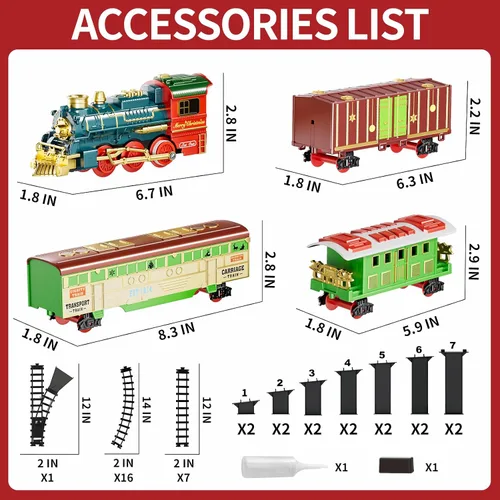 Miniatura 6 de Juego de tren para niños de 4 a 8 años, humo, juego de tren de Navidad con luces de humo y sonido, juguetes eléctricos clásicos para trenes de pista