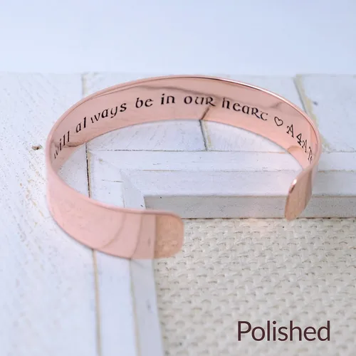 Miniatura 7 de Personalized Rustic Copper Cuff Bracelet, Custom Message, Unisex Christmas Present for Him Her