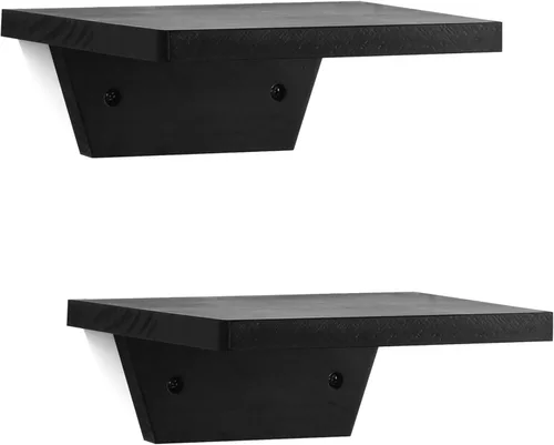 PHOENANCEE Estantes flotantes pequeños, estante para altavoces, estante de pared trapezoidal para lámpara de mesa, exhibición de plantas, repisas
