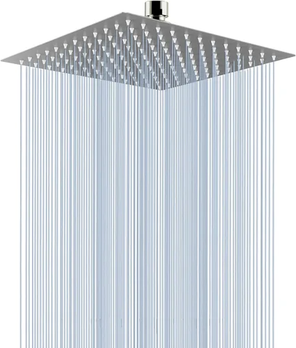 Miniatura 20 de Voolan - Regadera tipo lluvia de metal, cuadrada, de alto flujo, cobertura de cuerpo completo en cascada, montaje universal para techo o pared