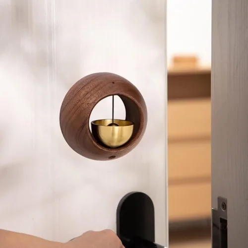 Miniatura 8 de IcosaMro Zen - Timbre magnético de madera para el hogar y los negocios, timbre de puerta colgante para entrada, calcomanía para refrigerador y Nogal