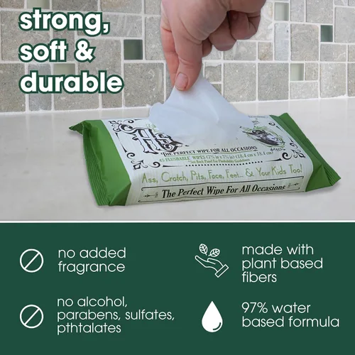 Miniatura 5 de Asswipes Toallitas desechables para adultos (paquete de 2, 90 toallitas) Toallitas de limpieza personal para el cuerpo, baño y glúteos para hombres
