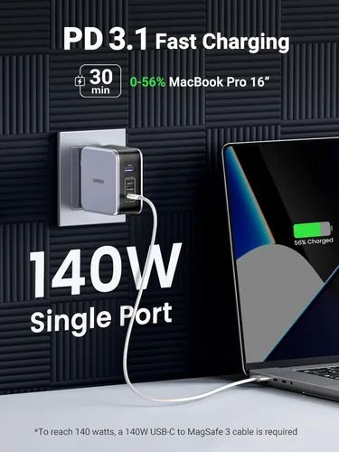 Miniatura 4 de UGREEN Cargador USB C de 140 W y cable USB C a USB C de 240 W y 6.6 pies