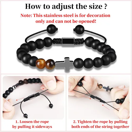Miniatura 2 de Cross Bracelet for Men, Boys, Son,Boyfriend, Husband, Man, Soulmate, Dad, Grandpa, Grandson, Bonus Dad, Uncle, Brother, Nephew- Anniversary