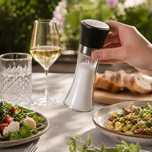 Miniatura 5 de Restaurantware Vetri - Pimentero de 6.3 onzas, 1 salero – cubierta de tapa incluida, acabado transparente, coctelero de especias de vidrio