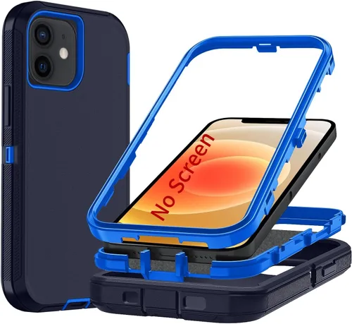 Miniatura 19 de Funda para iPhone X/i Phone Xs, 3 capas duradera funda de teléfono resistente protección para teléfono, a prueba de golpes a prueba de caídas a Negro