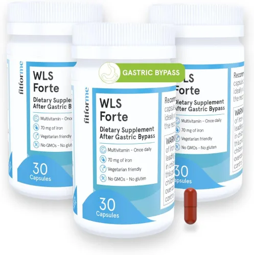 Miniatura 10 de FitForMe Multivitamínico bariátrico con hierro, diseñado para cirugía de bypass gástrico – cápsula de un día, suministro para 30 días, cápsula WLS