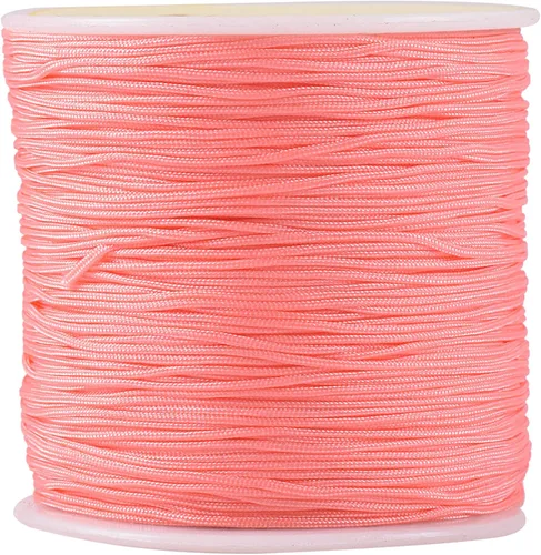 Miniatura 129 de KONMAY 1 rollo de cuerda de nailon para hacer pulseras de 150 yardas, trenzado de nailon Shamballa Macramé/cordón de cuentas de 0.4mm, cordón