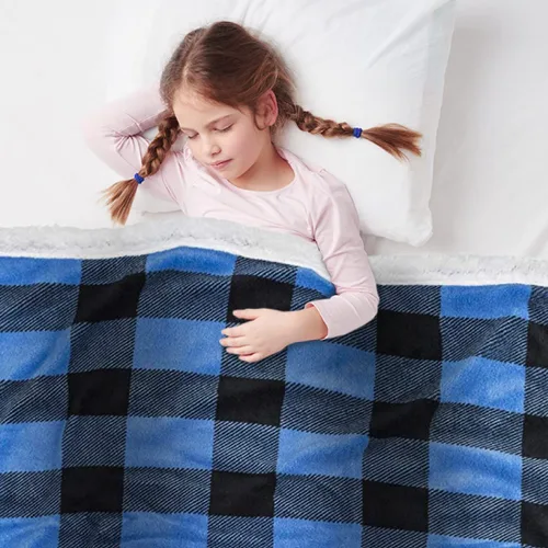 Miniatura 7 de Manta de bebé de forro polar sherpa ultrasuave Manta acogedora de felpa para niños Cuadros reversibles Lavable Tamaño amplio para mayor