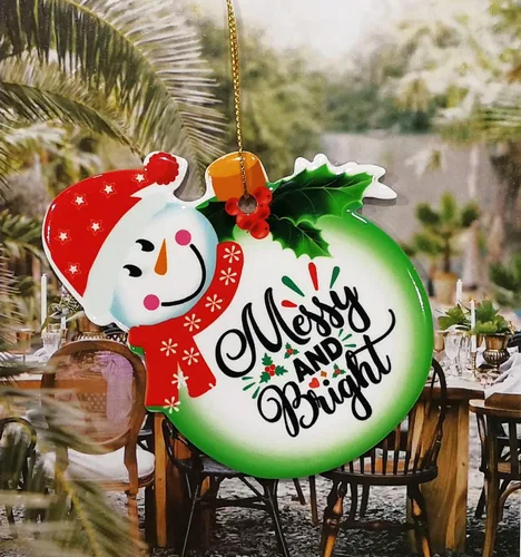 Miniatura 2 de Adorno colgante de cerámica de Navidad 2022, adorno para árbol de Navidad, adorno colgante de muñeco de nieve de Navidad, adorno de porcelana