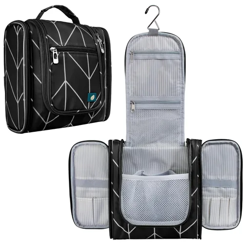 Miniatura 8 de PAVILIA - Bolsa de aseo para viaje para mujeres y hombres, organizador cosmético colgante, bolsa de maquillaje resistente al agua para accesorios