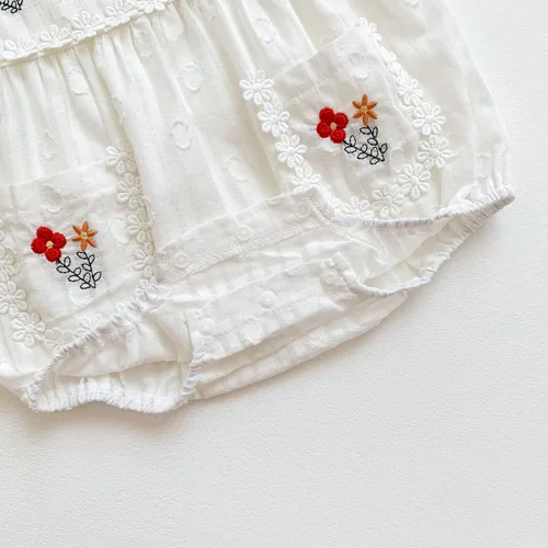 Miniatura 17 de IMEKIS Vestido mexicano para niña pequeña, mameluco bordado para hermanas a juego, trajes étnicos, vestido de verano